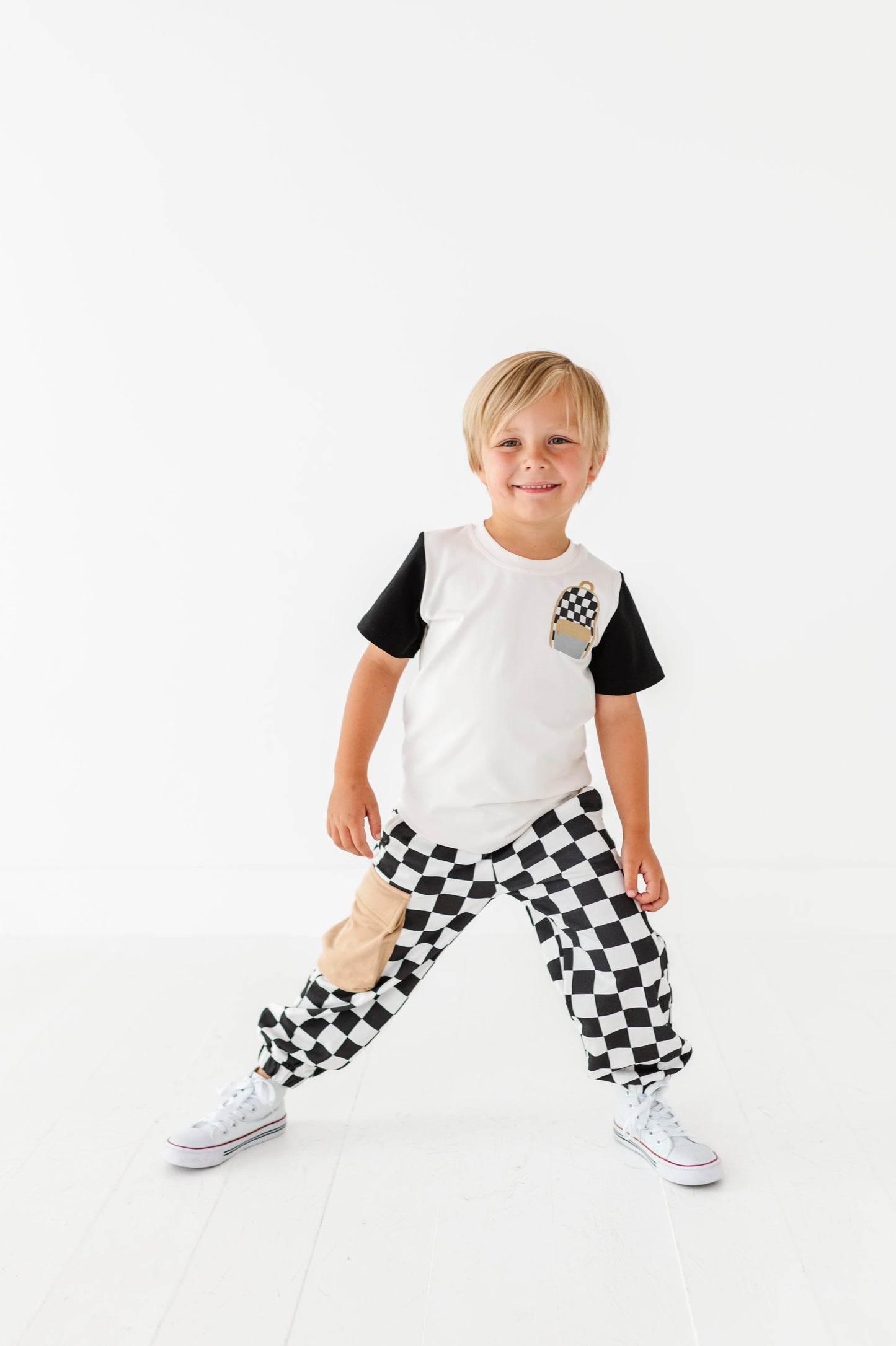 Boy Backpack Colorblock Tee(cool to be kind on back)