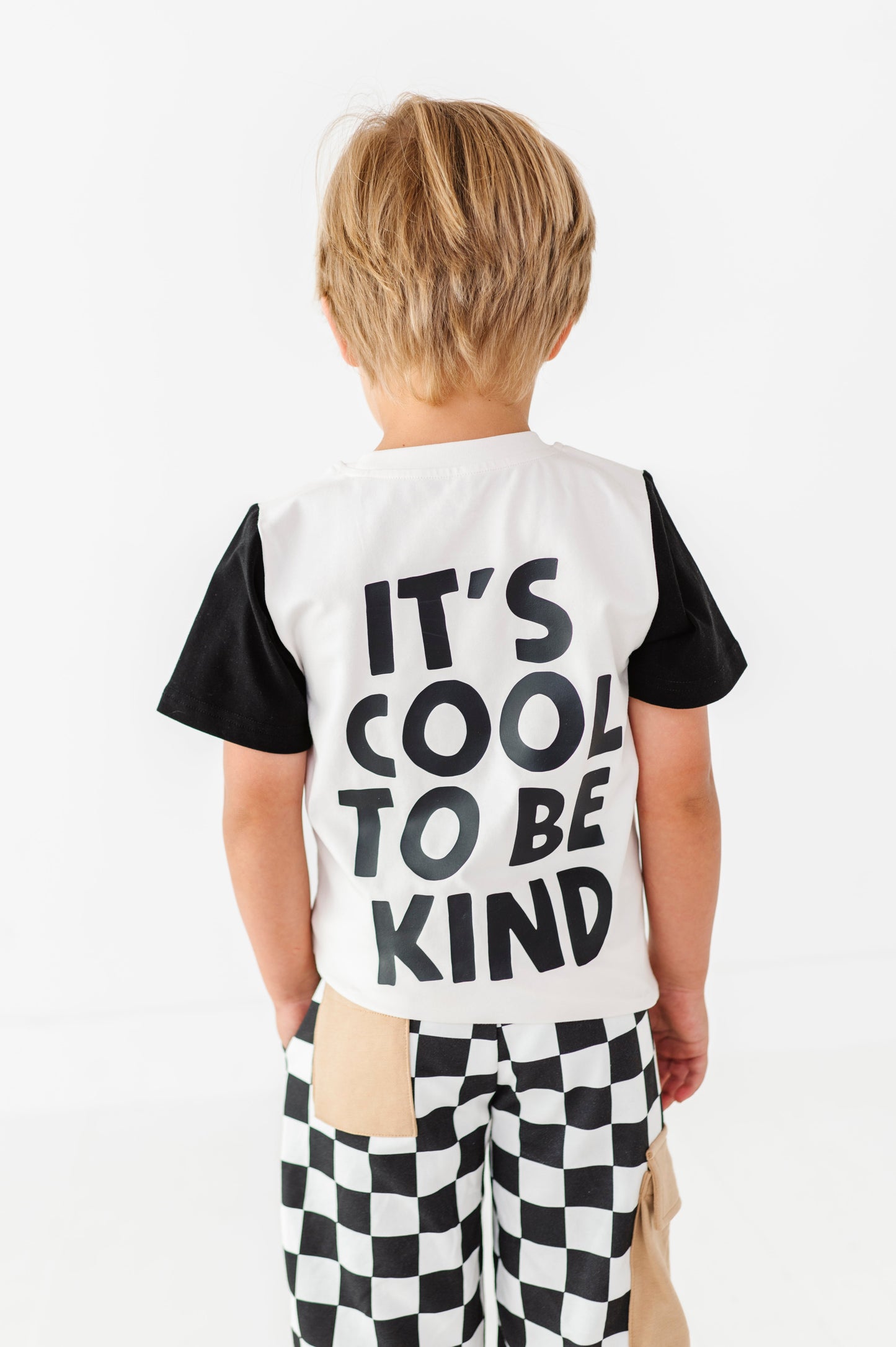 Boy Backpack Colorblock Tee(cool to be kind on back)