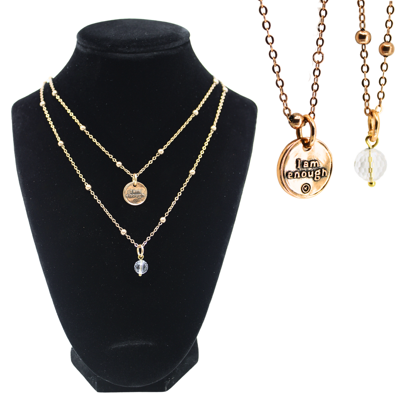 I Am Enough Heart Dainty Necklace