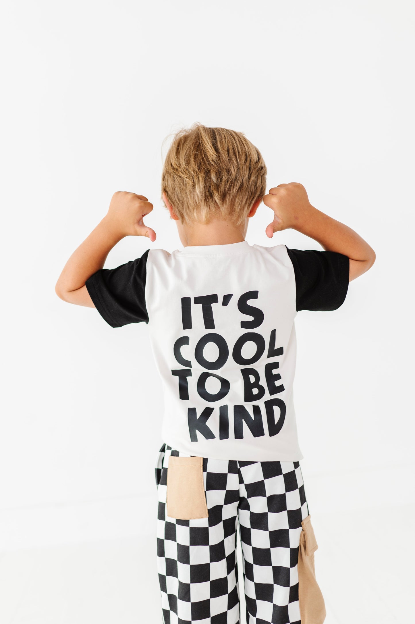 Boy Backpack Colorblock Tee(cool to be kind on back)