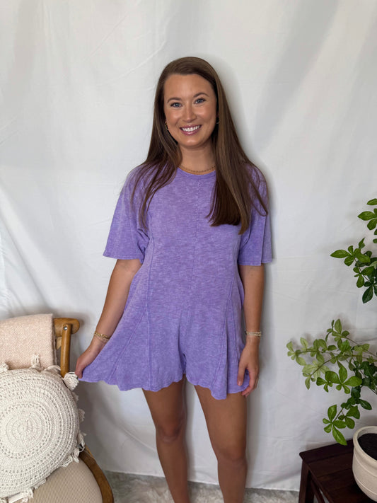 The Mineral Washed Oversized Knit Comfy Romper