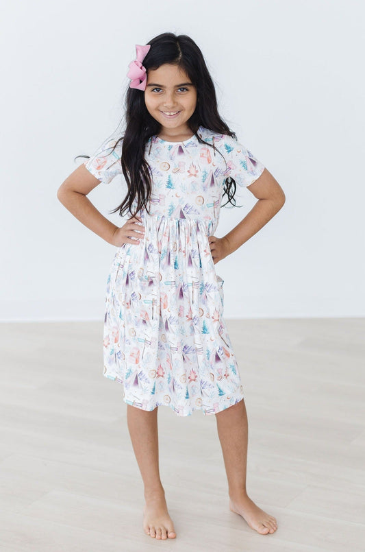 SALE Happy Camper S/S Pocket Twirl Dress
