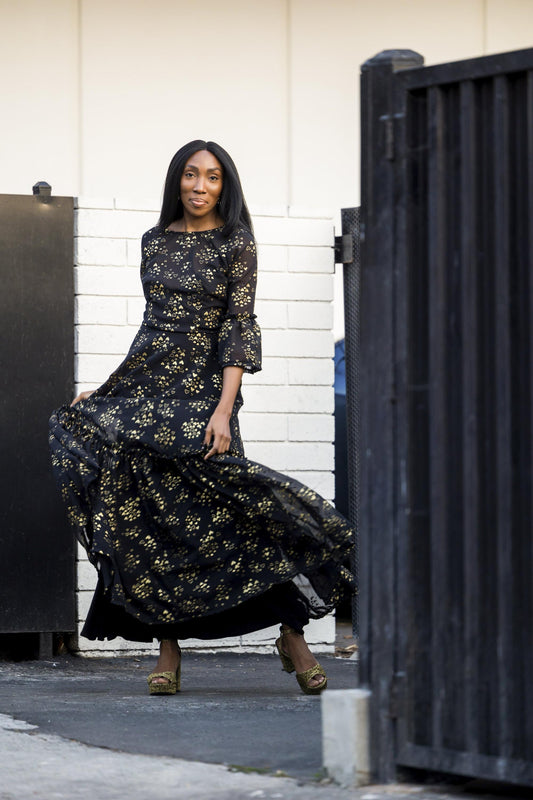 Heart of Gold Ruffle Dress