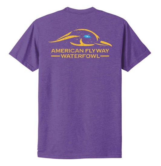 Purple Rush Tee Shirt w/ Solid Logo Distressed