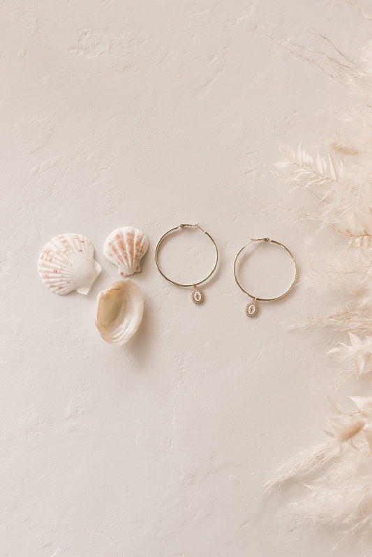 Mother Mary Hoops in White