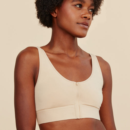 Wilderness Front‑Closure Post‑Surgery Bralette - Buff