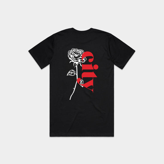 Soft-Blend Rose City "P" Tee - Black