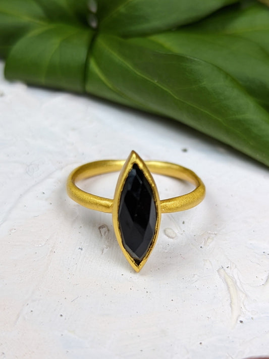 Onyx Marquis Stacking Ring