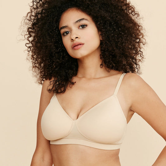 Moonrise Pocketed T‑Shirt Bra - Buff