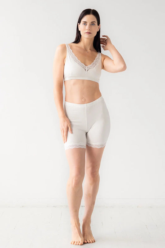 Premium Pima Cotton Lace Bike Shorts - Anti-Chafing Underwear Shorts for Dresses | Breathable Summer Essential
