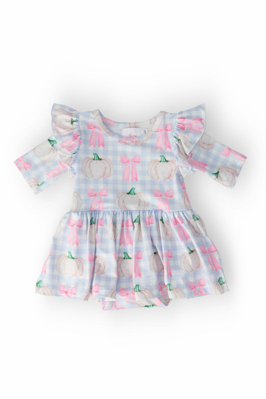 Pumpkin Picnic Twirl Flutter Bodysuit