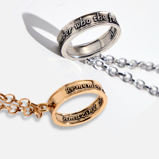 Remember Who the F*ck You Are Amazing & Powerful Ring Original Necklace