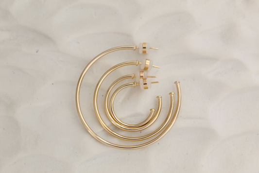 Thin Plain Light Hoop Minimalist Earrings