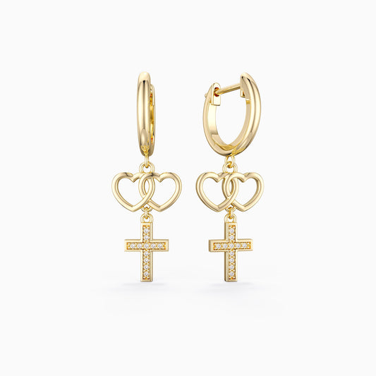 Love And Faith Cross Earrings