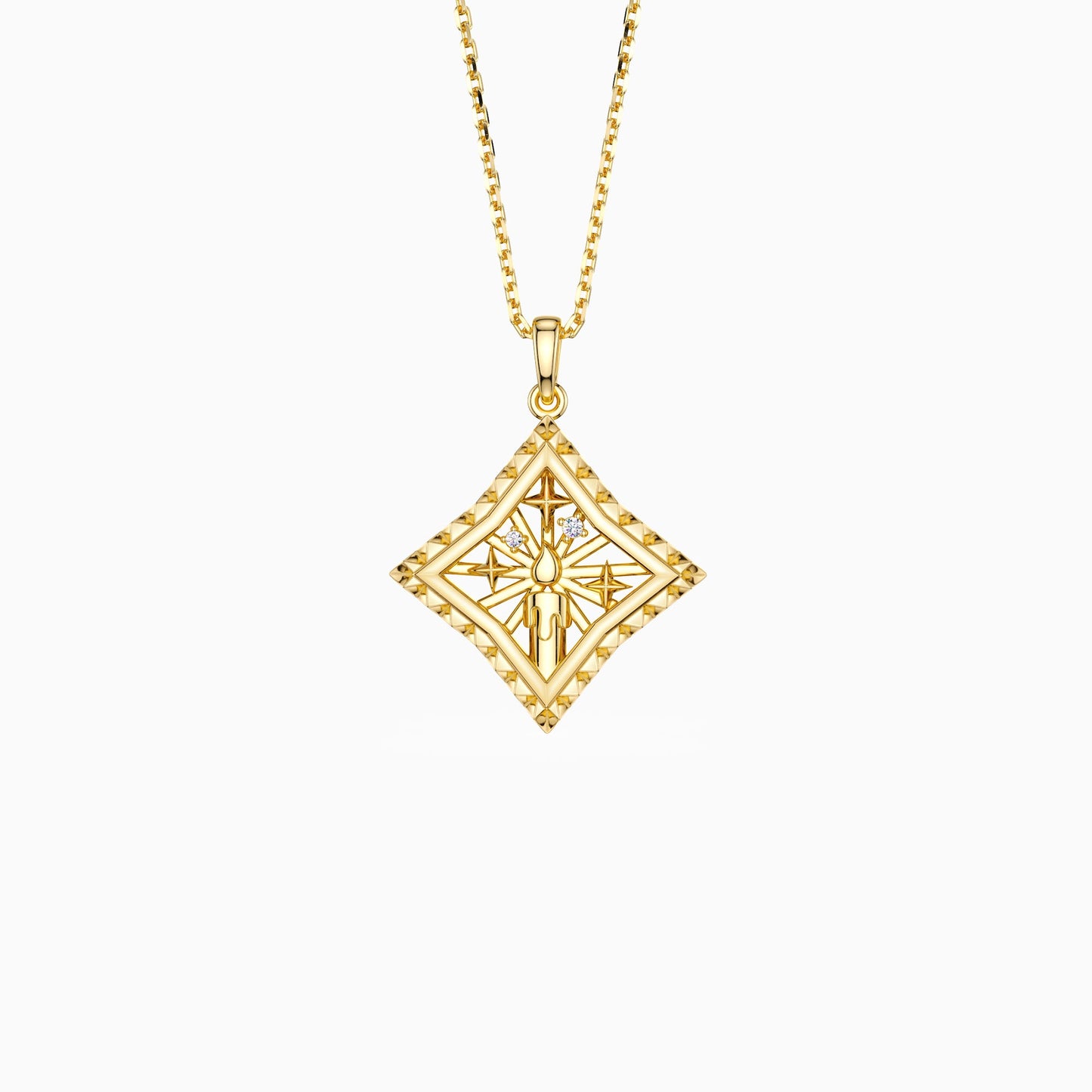 Parable of the Lamp Under a Bushel Candle Star Pendant Necklace