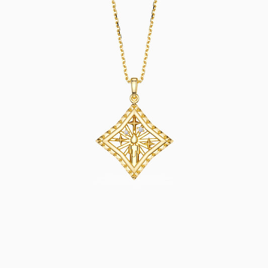Parable of the Lamp Under a Bushel Candle Star Pendant Necklace