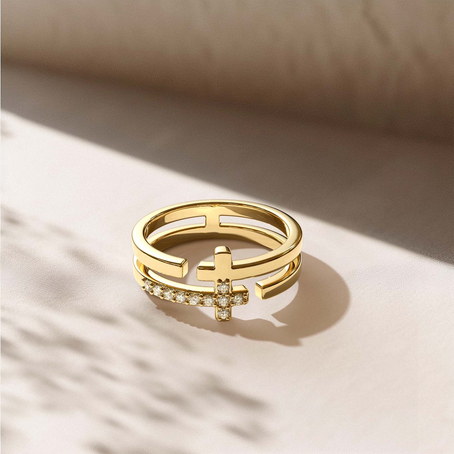Tiered Cross Ring
