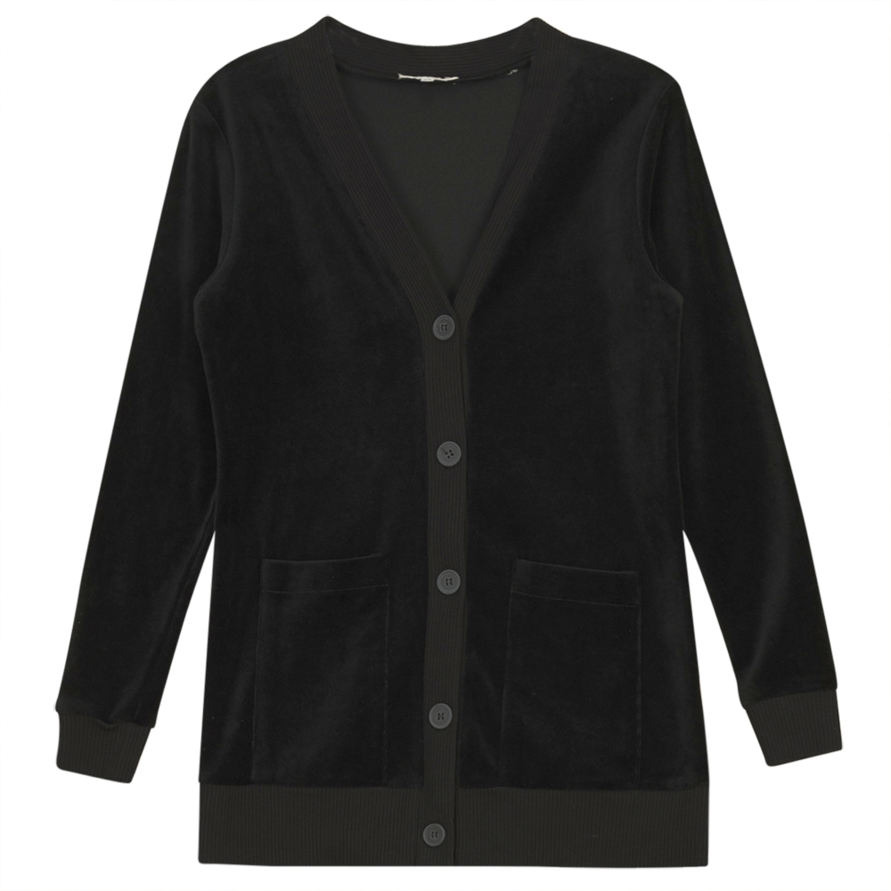 Cotton Velour Midi Length Cardigan
