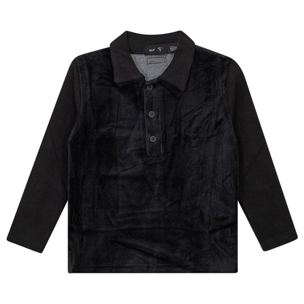 Velour And Rib Combo Polo