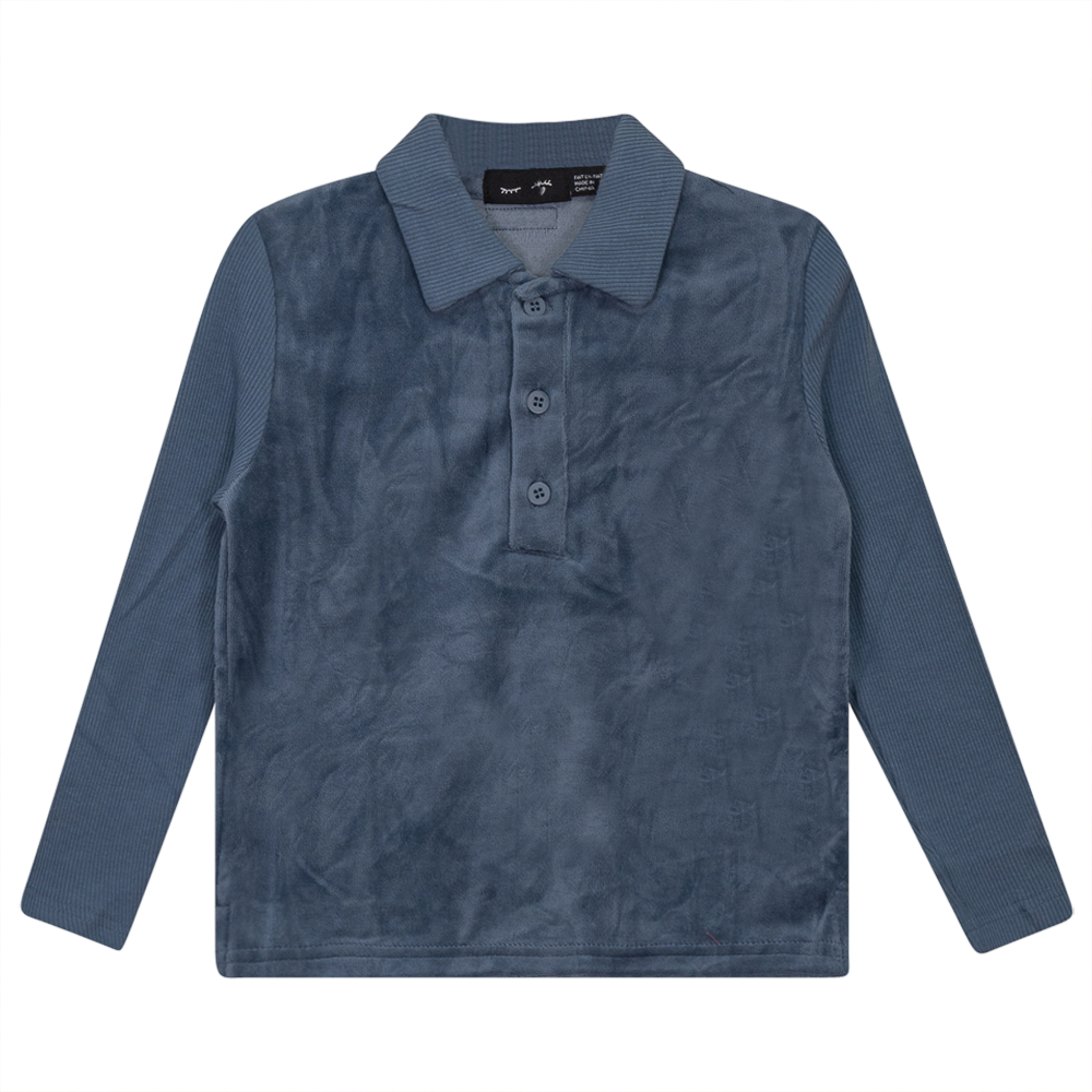 Velour And Rib Combo Polo