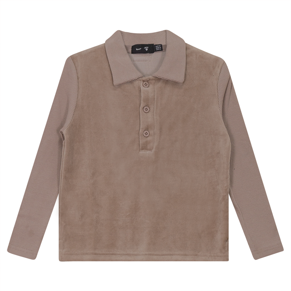 Velour And Rib Combo Polo