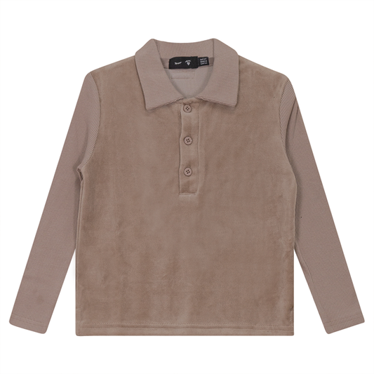 Velour And Rib Combo Polo