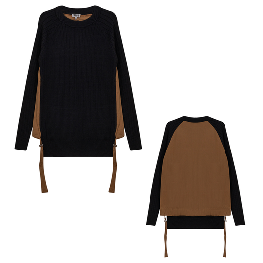 Velour Top With Shirting Back