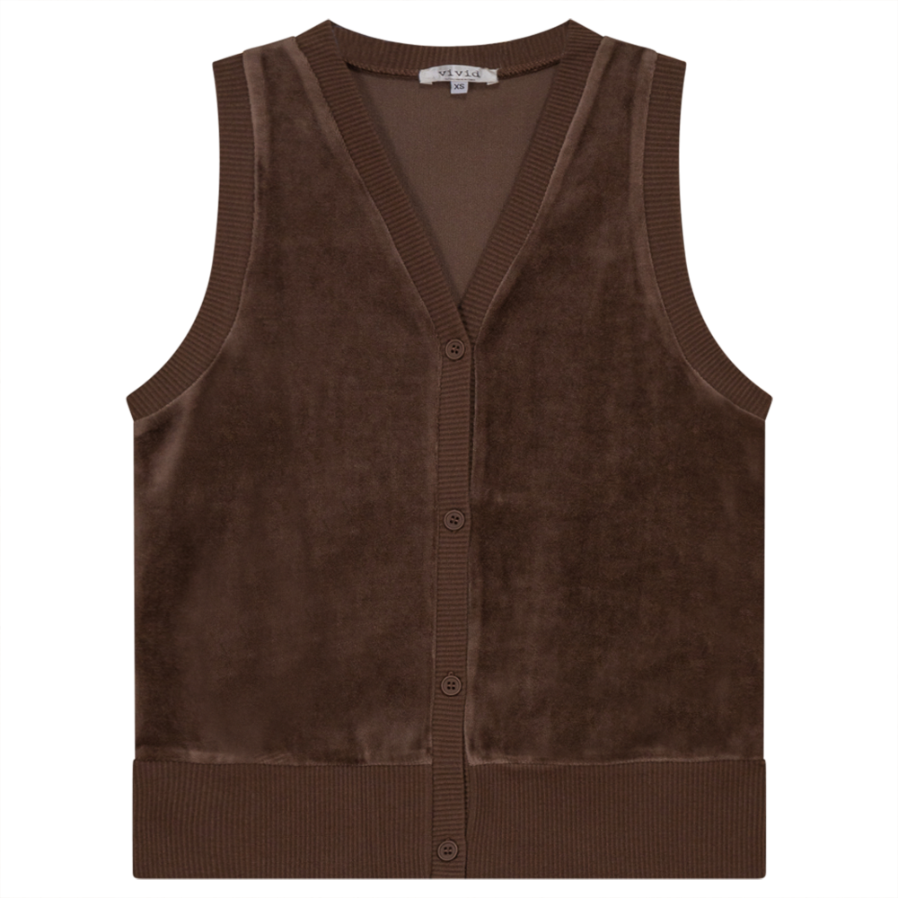 Velour Vest Cardigan