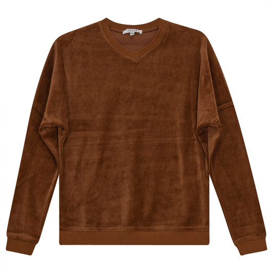 Cotton Velour Drop Shoulder Top