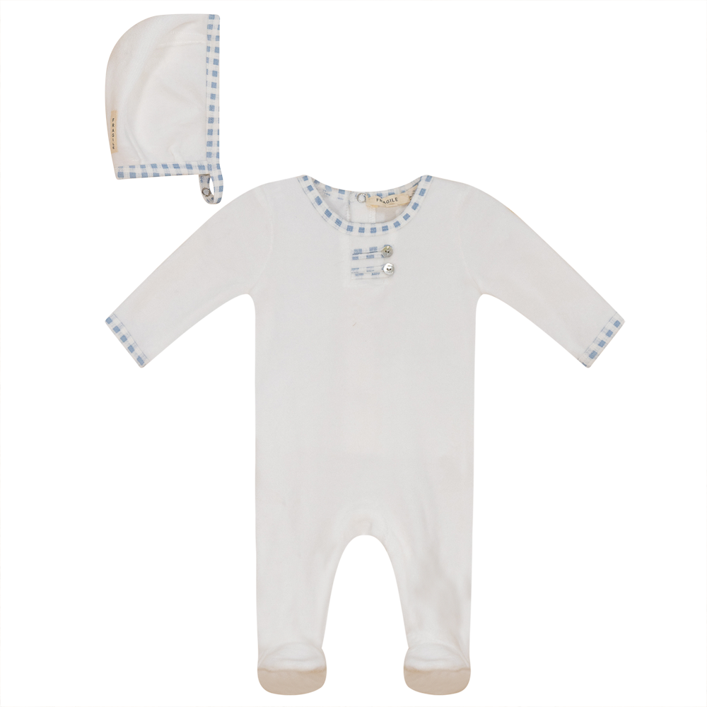 Velour Onesie with Bonnet
