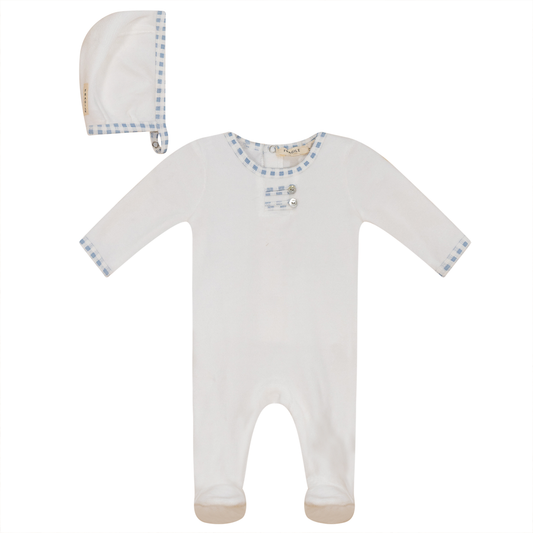 Velour Onesie with Bonnet