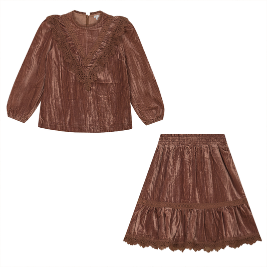 2 Piece Set with Lace Trim