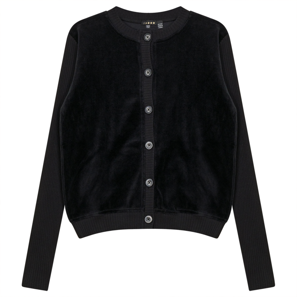 Cotton Velour Cardigan