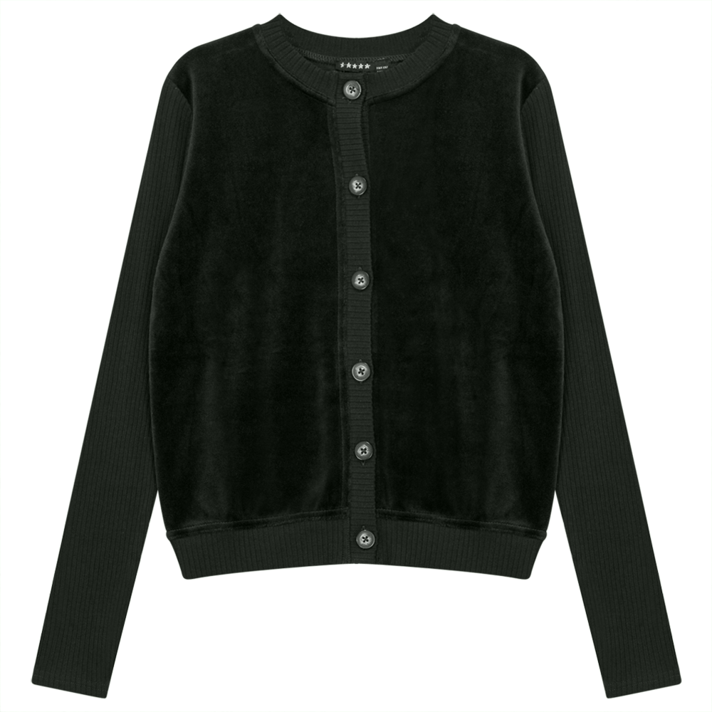 Cotton Velour Cardigan