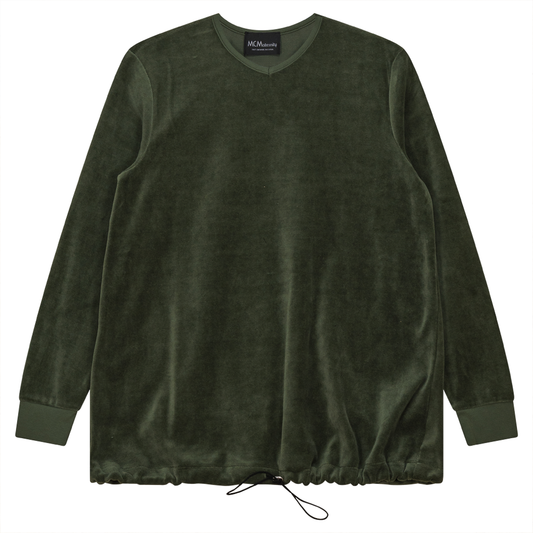 Maternity V-neck Velour Bungee Top