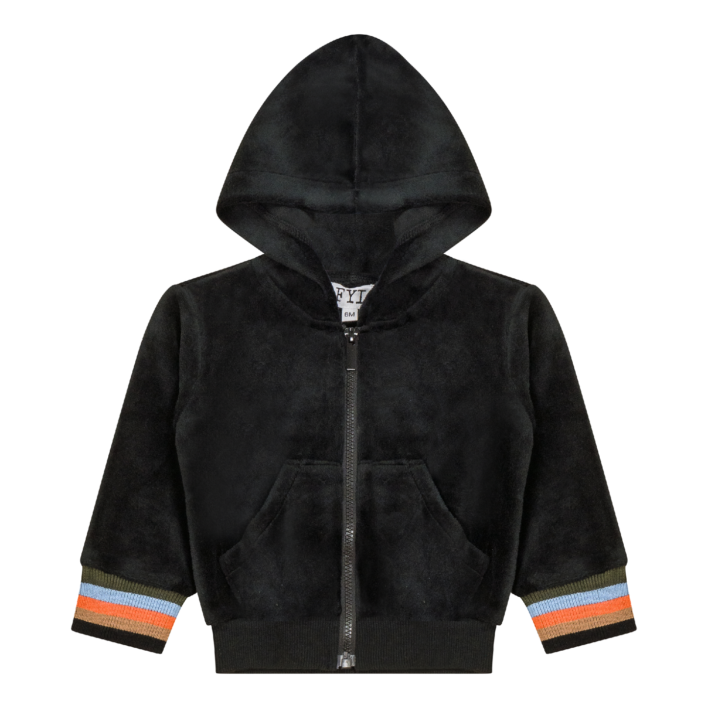 Stripe Trim Velour Cardigan