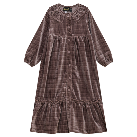 Plaid Velour Maxi Dress