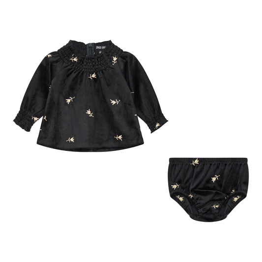 Embroidered Velour 2Pc Set