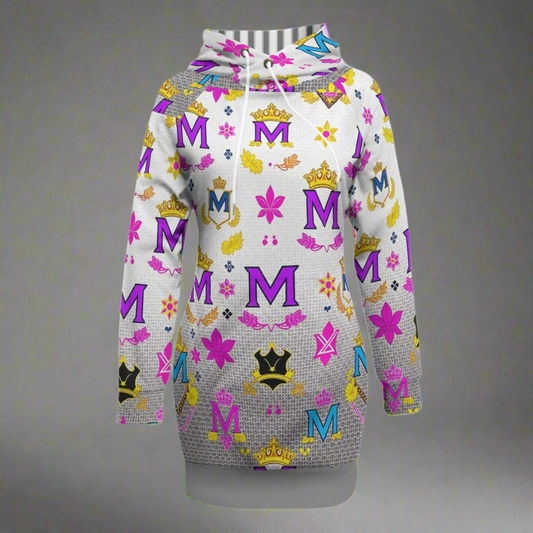 Munsieur Women's Streetwear Sweater Dress with Bold Print