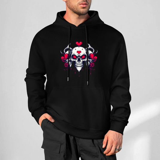Munsieur Bleeding Royalty: Heart Skull Hoodie for Men
