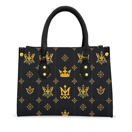 Munsieur Designer Black Handbag with Zip Pocket