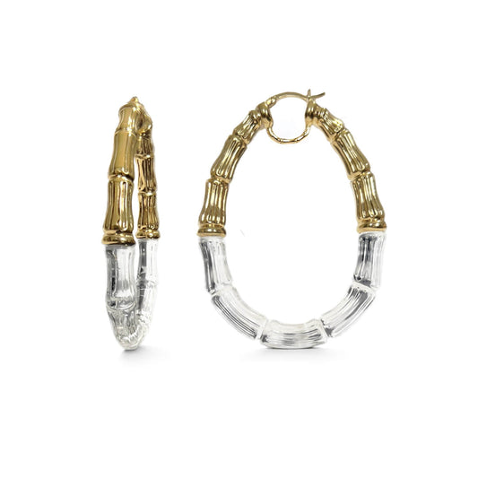 Duchess Bamboo Lucite Hoop Earrings