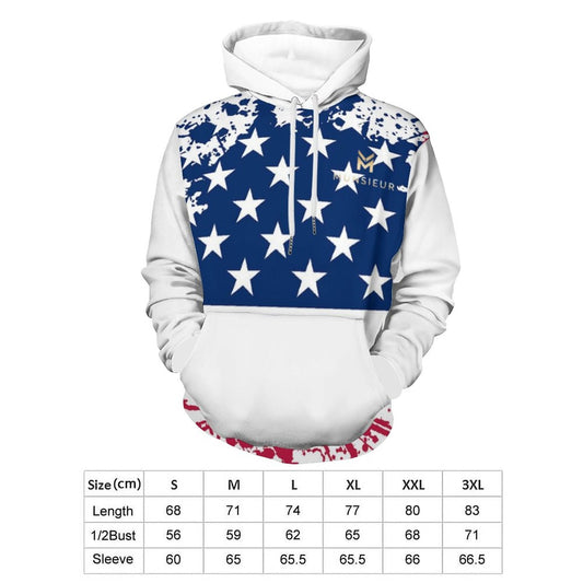 **Summer Sale** Munsieur Men's Graphic America's Pride Hoodie