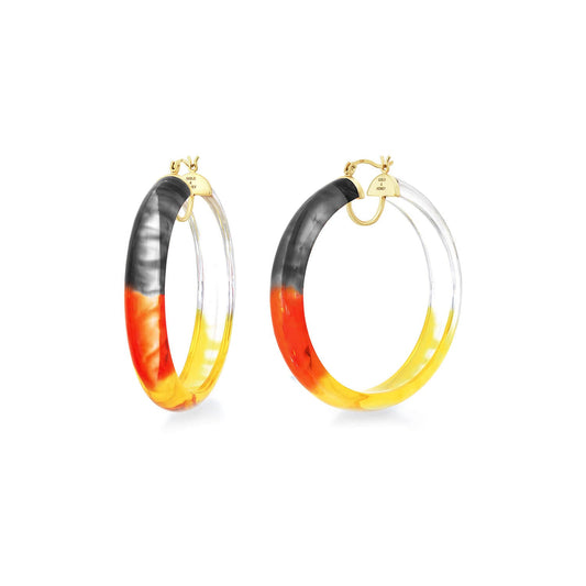 Tie Dye Lucite Hoops in Earth