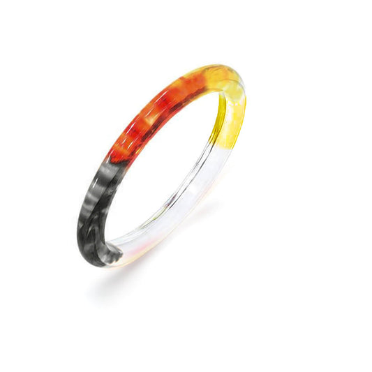 Tie Dye Slip On Lucite Bangle in Earth