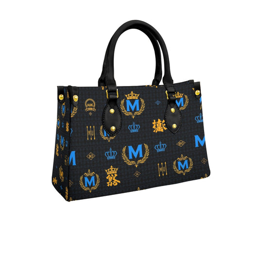 Munsieur Zip Pocket Fashion Handbag with Crown Print