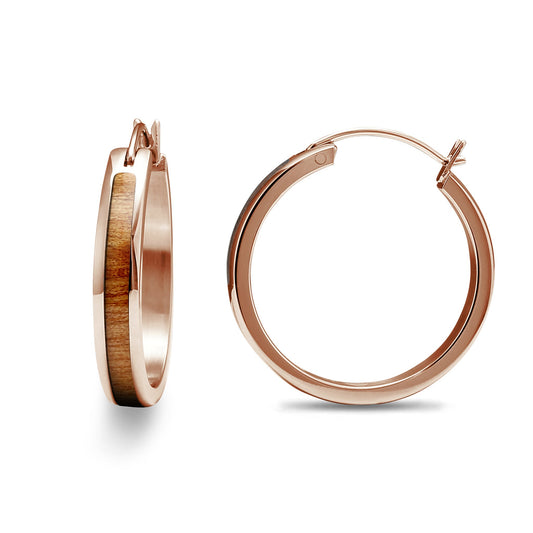 Gum Burl Hoop Earrings - Rose Gold