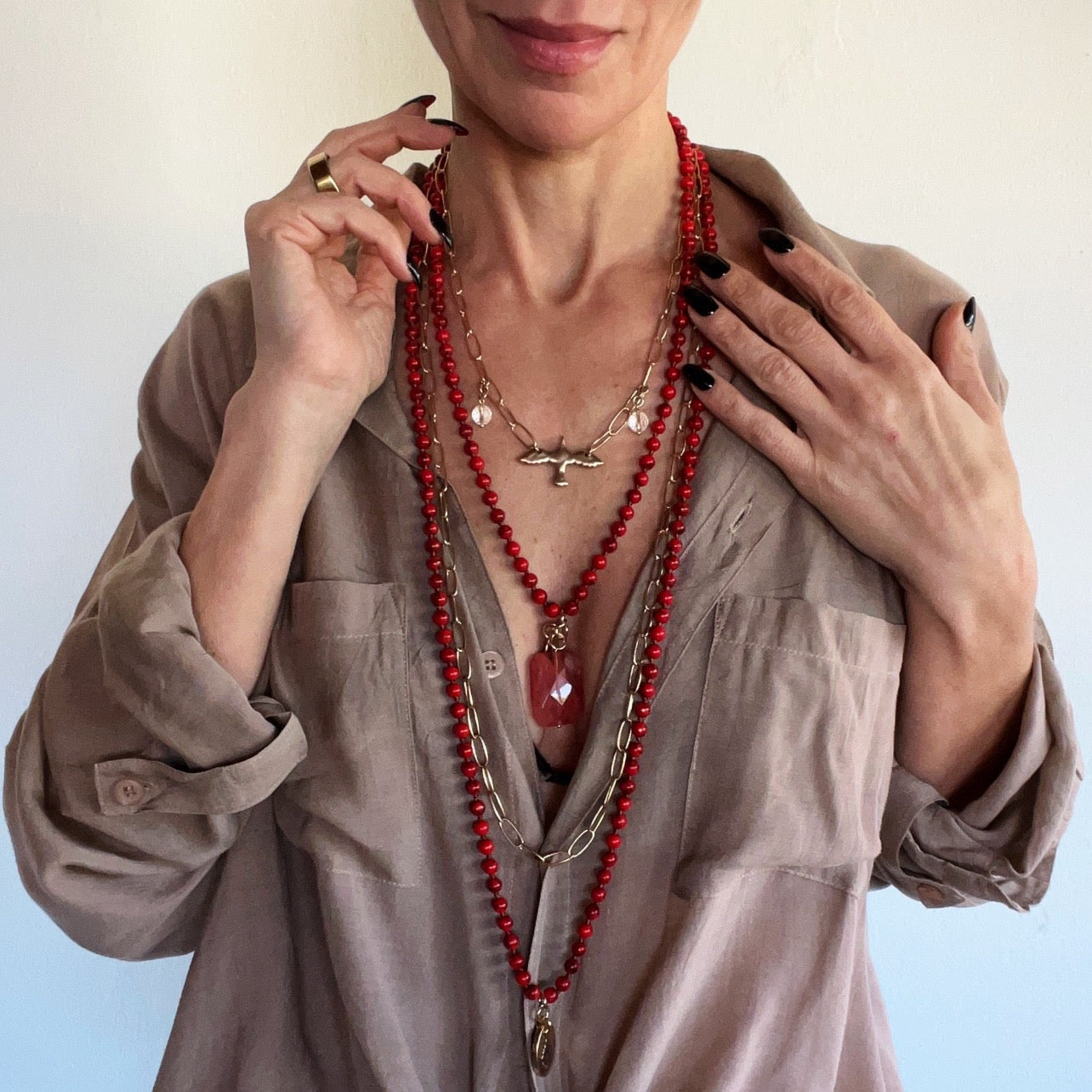 I Am Bird Long Chain Necklace