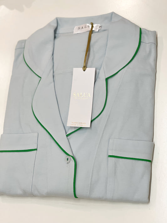 SALUA Luxury Sleep Shirt in Brushed Pima Cotton - Long