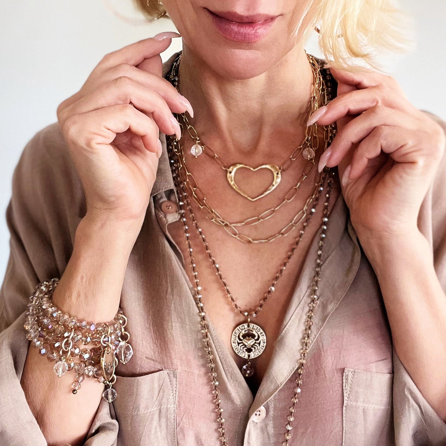 Love Open Heart Long Chain Necklace